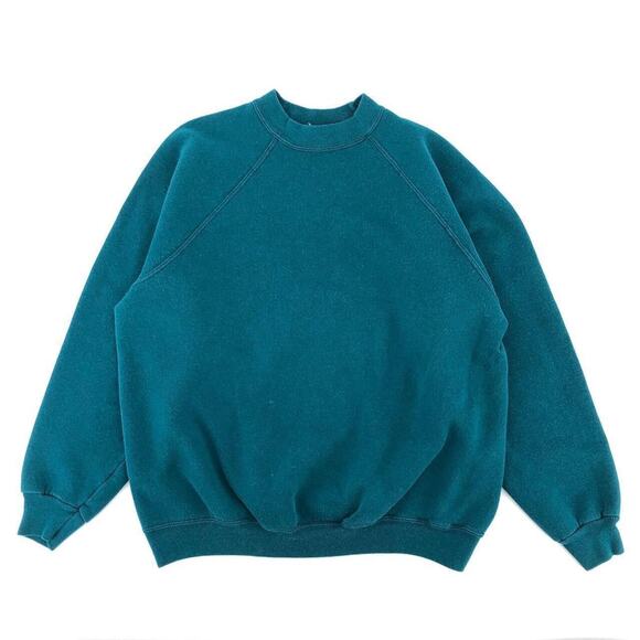 vintage solid teal blank crewneck sweatshirt - Picture 1 of 4